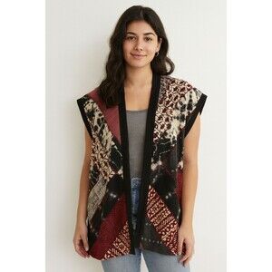 Market Place Handwork Vest Small Medium India Quilted Vest Jacket Embroidered
